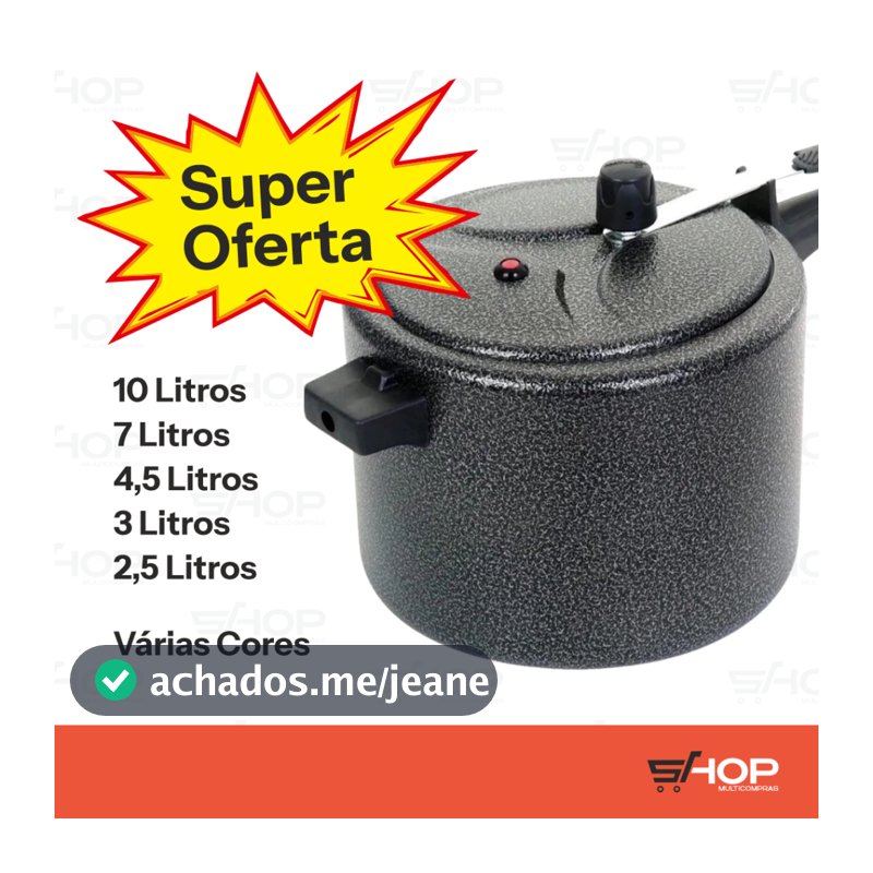 Panela de Pressão 4,5 Litros, 7 Litros,  ASJ Varias Cores