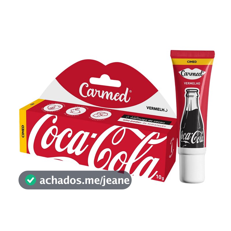 Hidratante Labial Carmed Coca-Cola Vermelho 10g