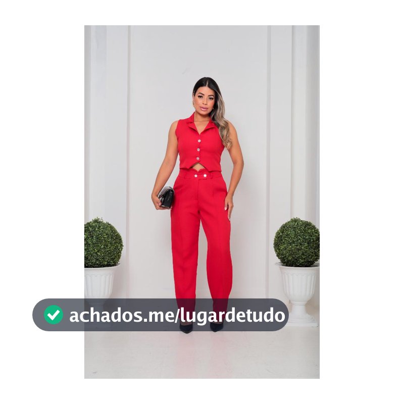Conjunto Colete e Calça em Alfaiataria moda Feminina Estilo Elegante