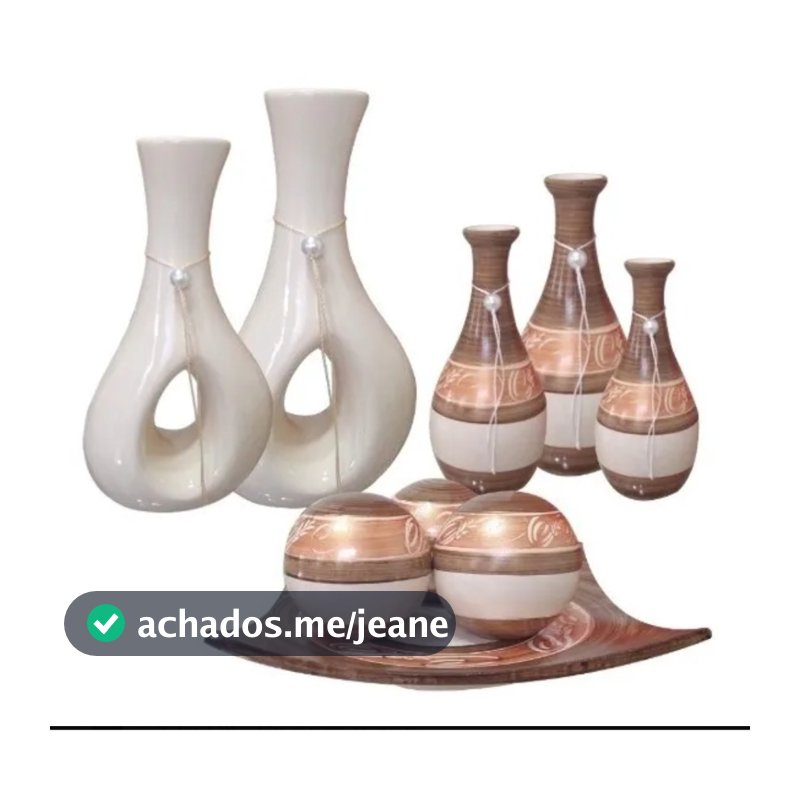 Decoração Para Sala Quarto Mesa Raque Estante - Vaso Travessa - Conjunto 9 Peças