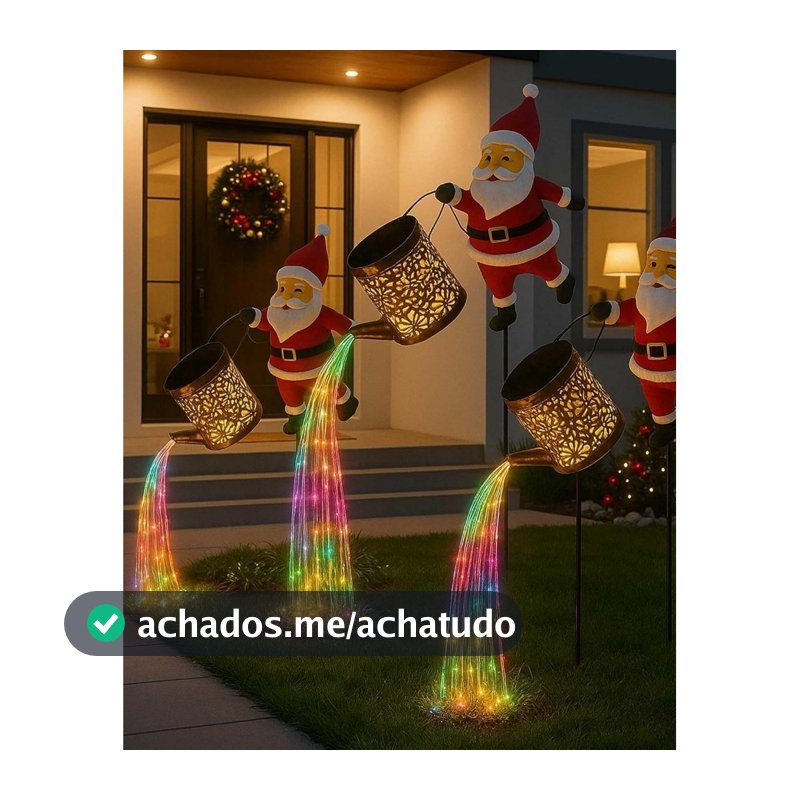 Luzes De Chuveiro Com Chaleira Solar De Papai Noel De Natal-Regador Movidas A Energia Para Decoração De Jardim E Gramado