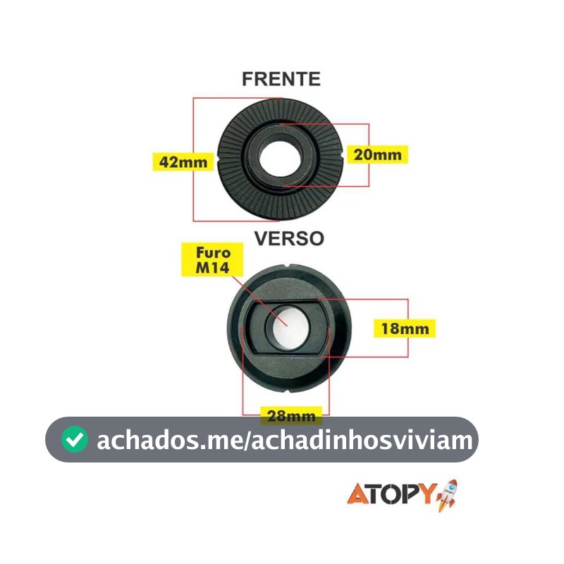 Flange P/ Esmerilhadeira P/ Disco Com Furo 20MM / M14