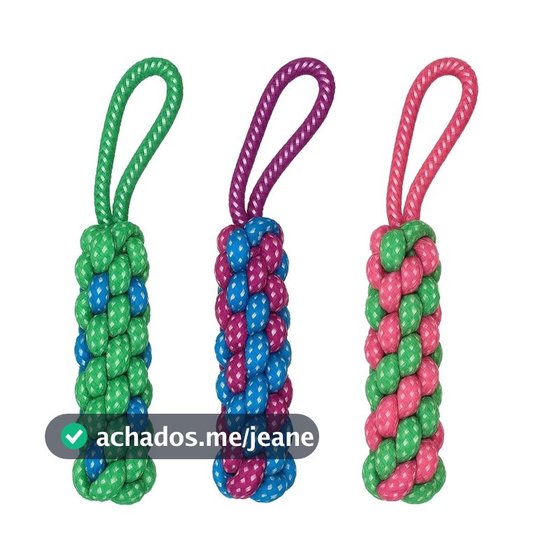 Brinquedo de Cachorro Pet Corda Entrelaçada Comprida Mordedor Resistente Cabo de Guerra Interativo