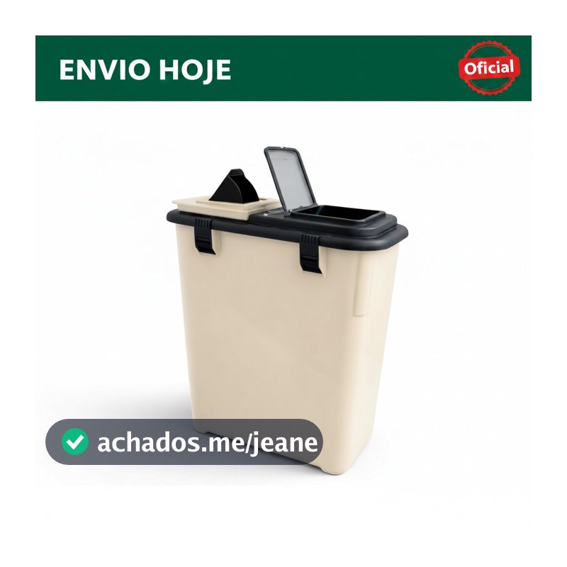 Porta Ração para Cachorro e Gato Dispenser Pet Box 35L  | Pote Hermético com Tampa Armazena até 15kg