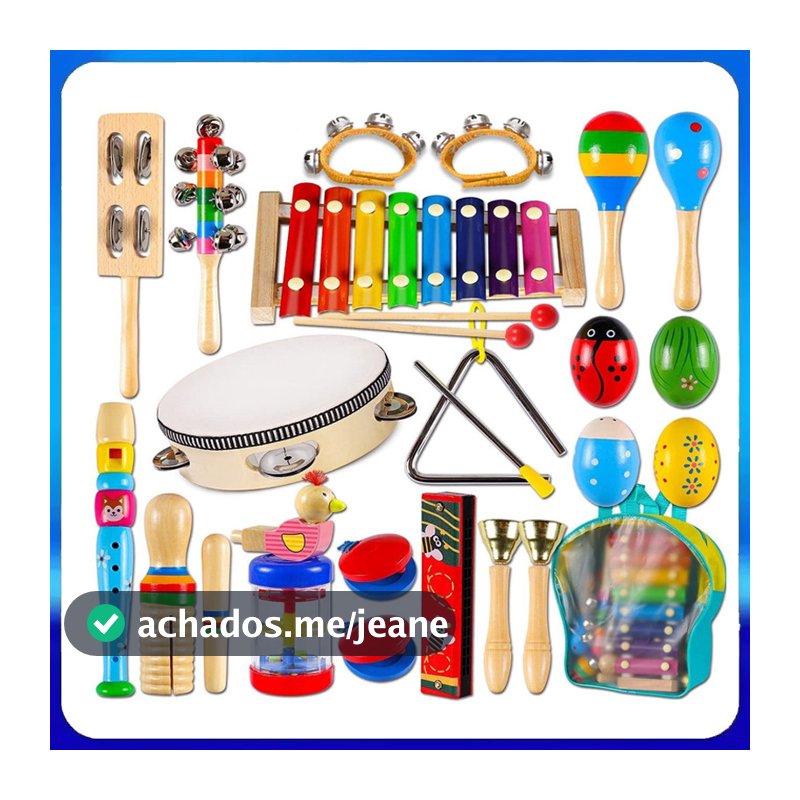 22 Peças Conjunto De Instrumentos Musicais De Percussão Infantil Brinquedos Educativos Musicais
