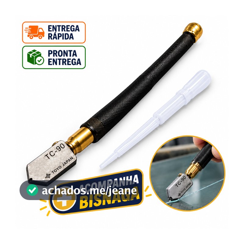 Cortador de Vidro e Espelho Toyo TC-90 Profissional Ferramenta Caneta com Reservatório Riscador