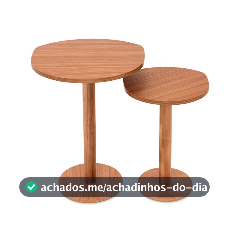Kit 2 Mesa Lateral Orgânica de Canto Design Haste Mel Monopé de Apoio VC Decoração - Viva Casa