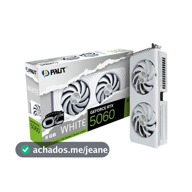 Placa de Video GeForce NVIDIA PALIT RTX5060 WHITE OC 8GB GDDR7 NE75060U19P1-GB2063M