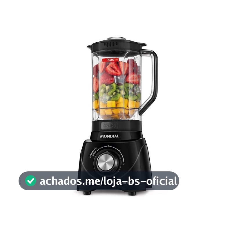 Liquidificador Mondial L-98-B Pratic Turbo com 2 Velocidades e Função Pulsar