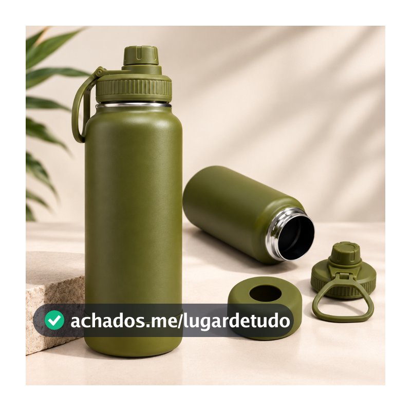 Garrafa Inox Térmica Com Capinha Protetora De Silicone Antiderrapante