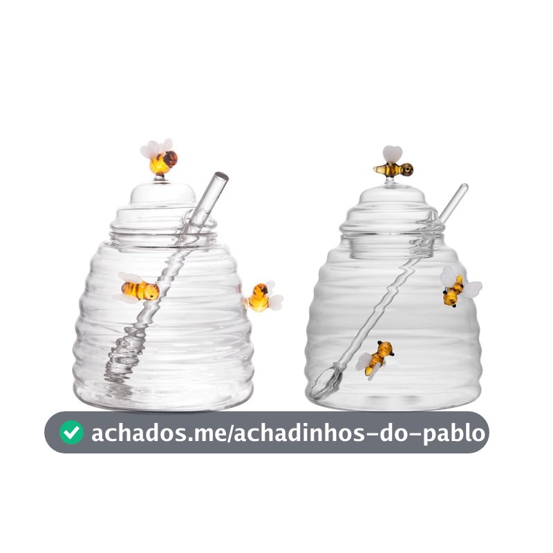 Conjunto de Xícaras Café e Chá, Açucareiro e Meleira de Vidro Borossilicato Lovely Bee 500ml – Lyor