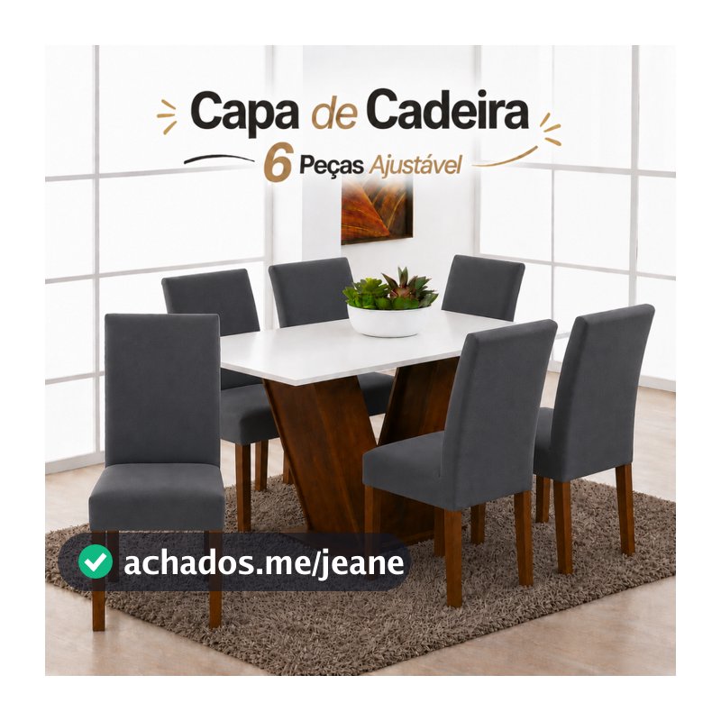 Kit 6 Capas de Cadeira Mesa Jantar com Elástico