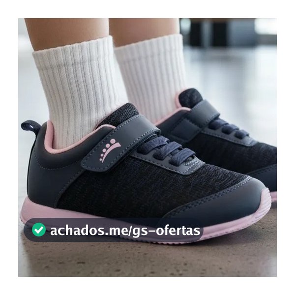Tenis Infantil Ortopasso Jogging Menina Azul Marinho Envio Em 24 HORAS Fechamento em Velcro
