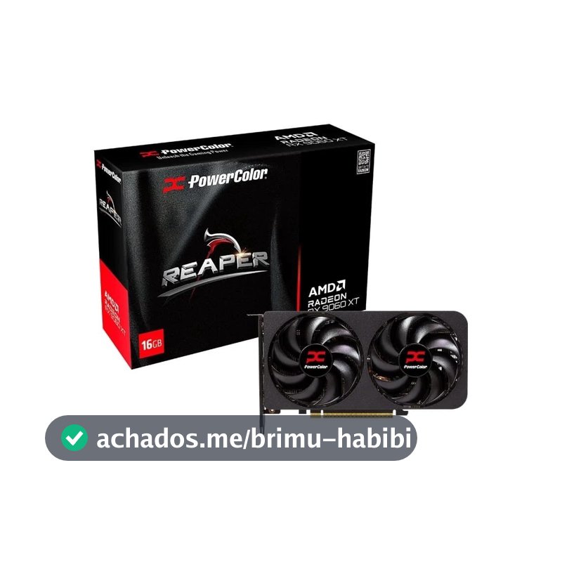 Placa de Vídeo PowerColor RX 9060 XT Reaper AMD Radeon, 16GB, GDDR6, 128bits, OpenGL 4.6, RDNA 4 - RX9060XT 16G-A