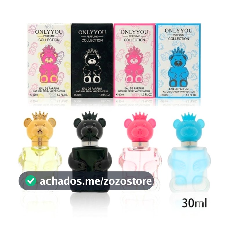 Perfume Mini 30ml Ursinho Feminino Masculino Lembrancinha Cheiro Agradável Para Presente