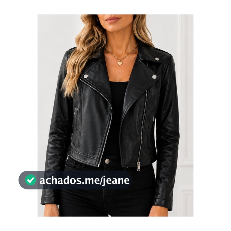 Jaqueta De Couro Courino Feminina Com Ziper Inverno Elegante Premium Couro Fake