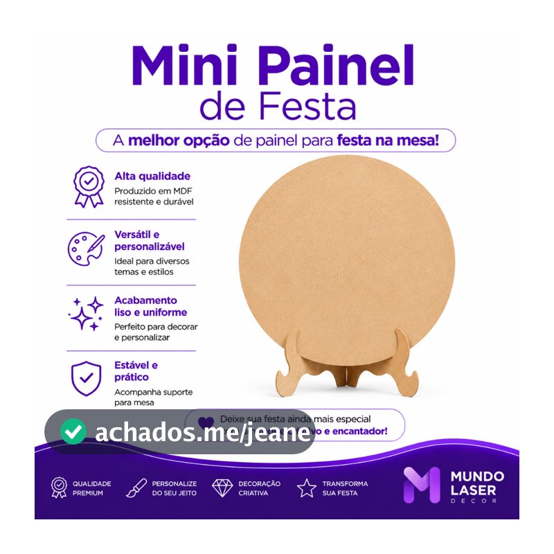 Display Painel Mini Redondo 50cm Mdf Eventos Festas Aniversarios Decoração Festa Na Mesa