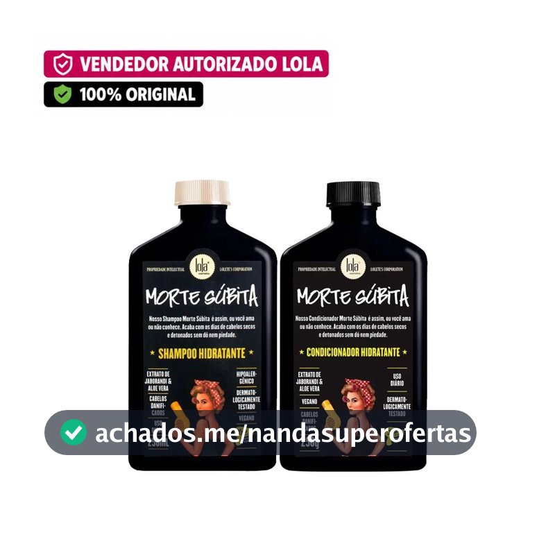 Kit Hidratação Morte Súbita - Shampoo 250ml + Condicionador 250ml - Lola Cosmetics