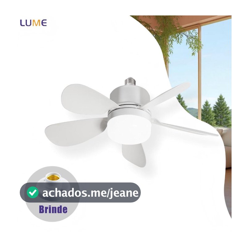 Ventilador de Teto com Luz Silencioso Controle Remoto Instalação Fácil Bivolt para Pequenos Espaços