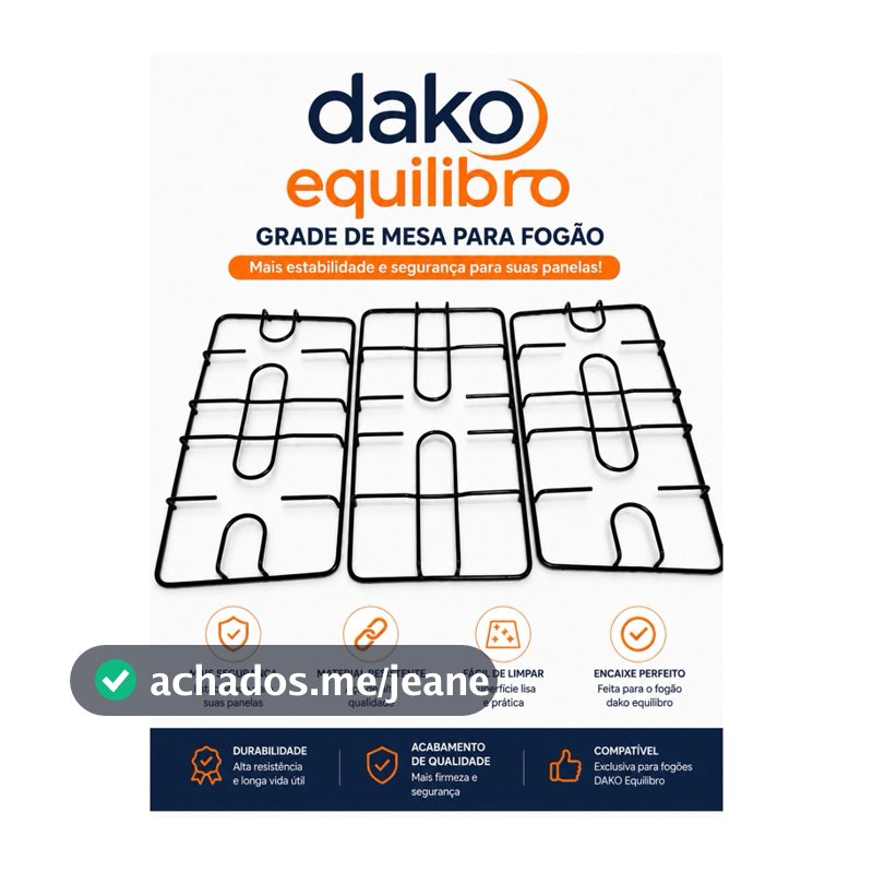 Kit 3 Grelha Grade Trempre Para Fogão 5 Bocas Dako Equilíbrio Lateral+Central