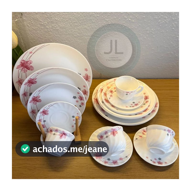 Aparelho de jantar 20 peças estampado jogo completo vidro opaline