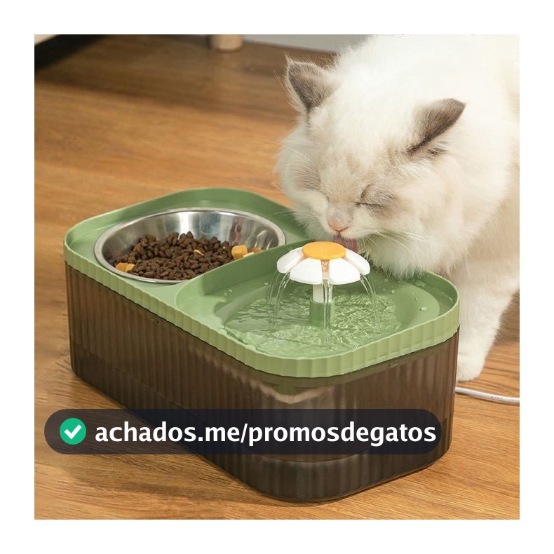 Fonte Bebedouro e Comedouro Para Gatos E Cães Automático Little 3 Litro