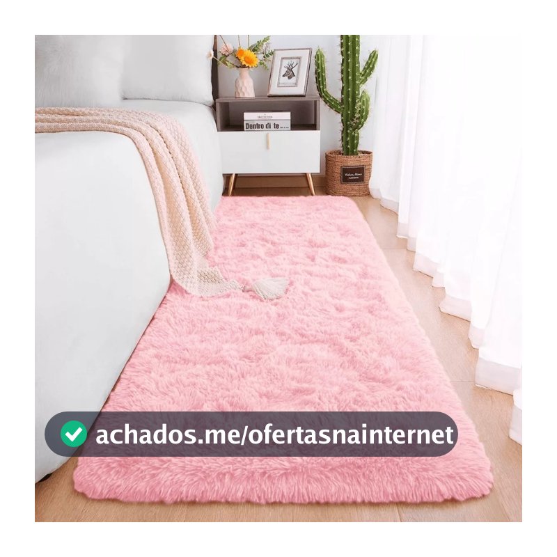 Tapete Passadeira Vários Tamanhos Corredor Quarto Sala Beira de Cama Felpudo Peludo