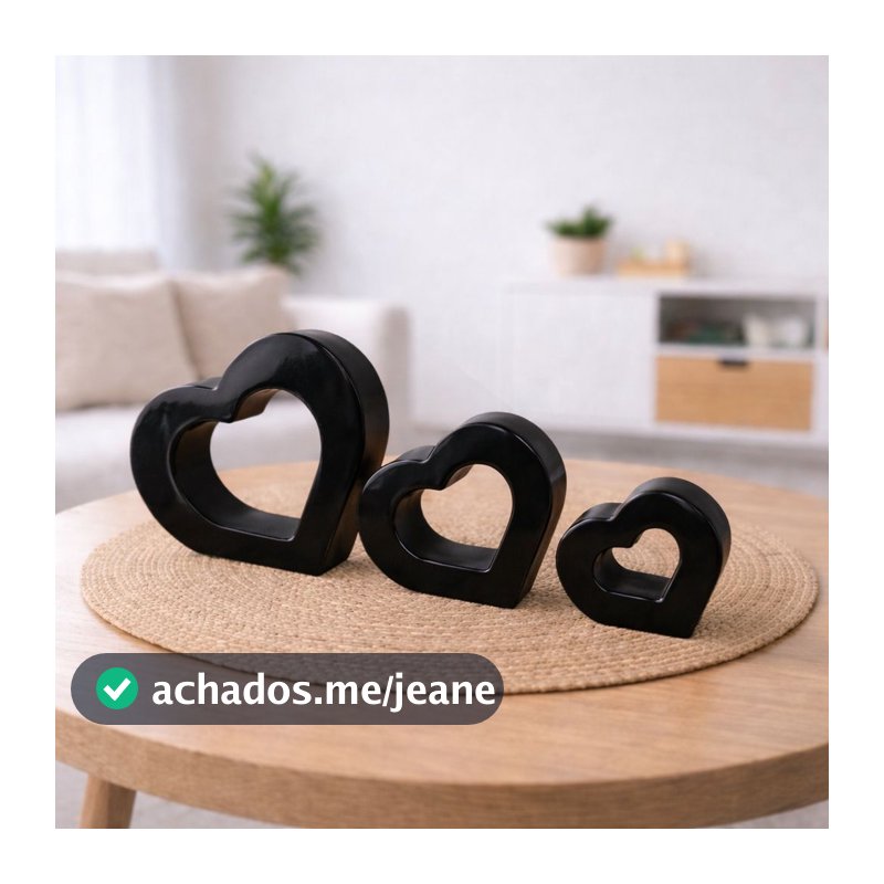 Kit Coração 3D  – Decoração Romântica Minimalista e Moderna, Enfeite para Quarto e Sala para seu lar