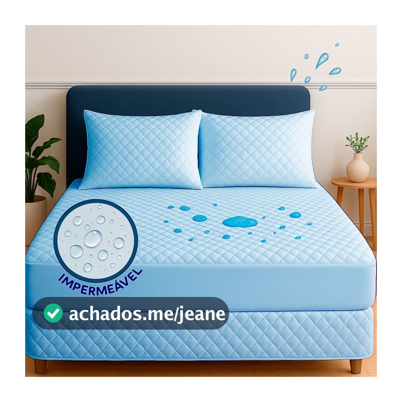 Kit Capa de Colchão Protetor Impermeável c/ 4 Camadas de Proteção + Protetor para Travesseiro