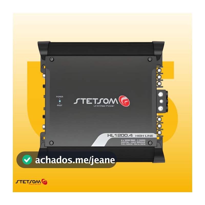Módulo Amplificador Stetsom High Line Hl1200.4 4 Canais 2 Ohms