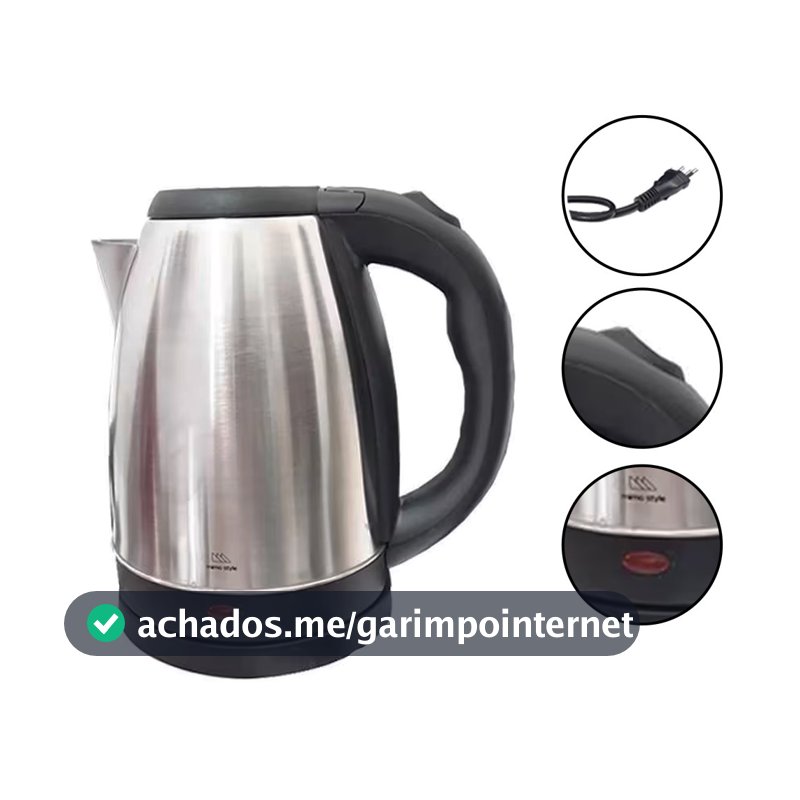 Chaleira Jarra Eletrica Desligamento Automático 1,8 Litros Inox Ch03 1150w