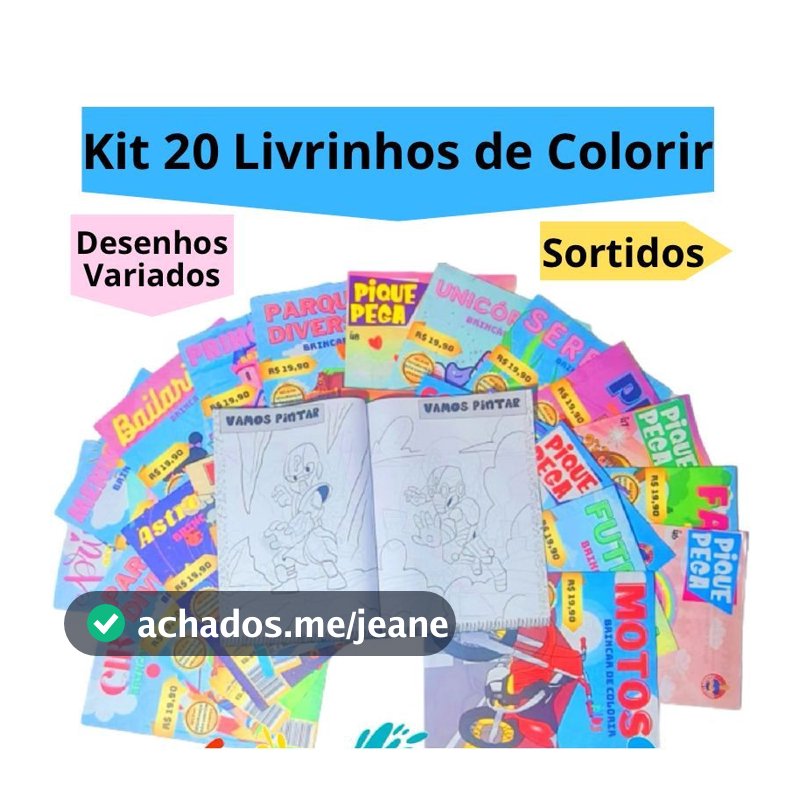 Kit 20 Revistinha Livro Educativo de Colorir Kit Festa Lembrancinha Infantil