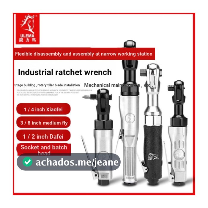 ULEMA3/7cm 10/27cm 3/13cm chave de catraca pneumática 90 graus ângulo reto Torque catraca chave ferramenta reparo