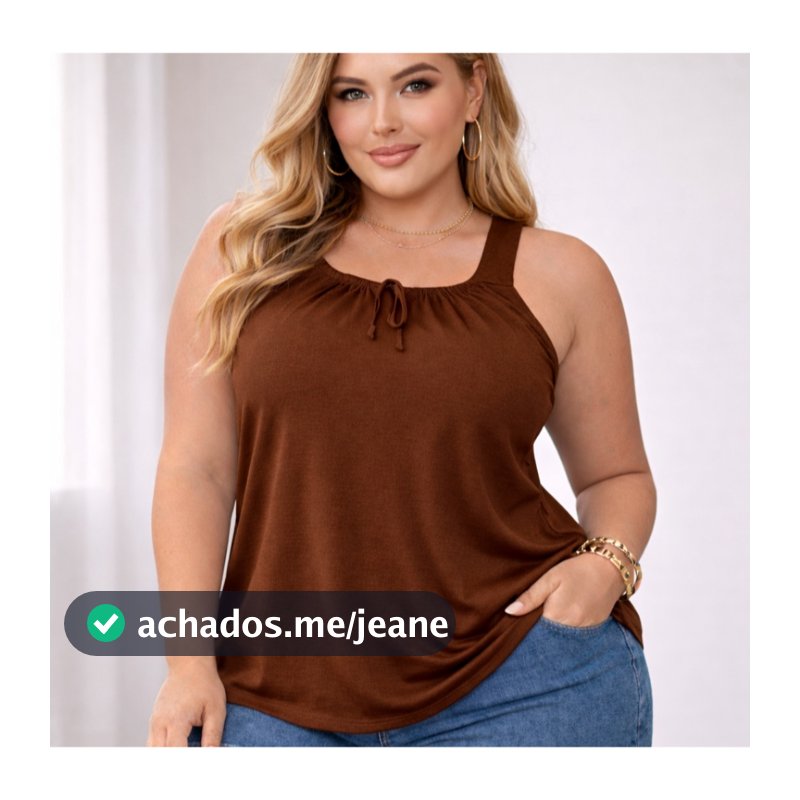 Blusa Regata Feminina do G1 ao G5 Regata PLUS SIZE DUNA TOP