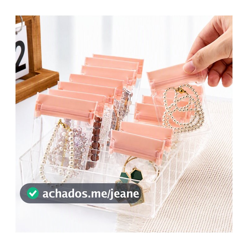 Saquinho Zip Lock Para Joias Transparente Embalagem Para Bijuterias Colares Pulseiras Anéis para viagens reutilizável