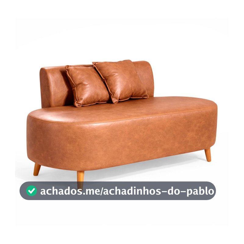 Sofa Organico Feijão Curvo De 1,15 Metro  Para Sala Closet Tecido Corino Com 02 Almofadas Visammer