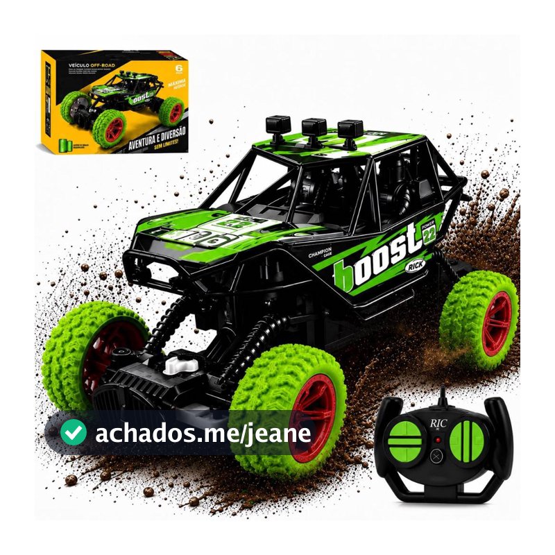 Carrinho Controle Remoto Pilha 4x4 Jeep Off Road Anda Na Terra Monster Truck envio rapido