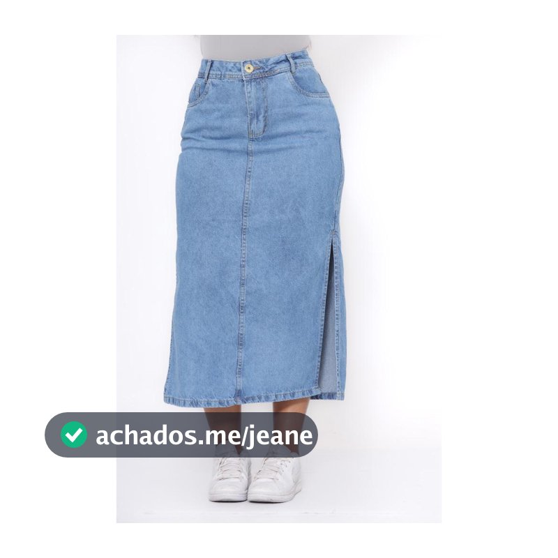 Saia Jeans Longa Midi  Bolso Evangélica