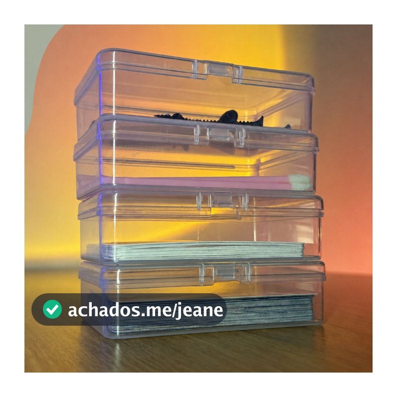 Mini Caixa Organizadora com Tampa plastica Transparente porta Joias photocards Pequena caixinhas figurinhas