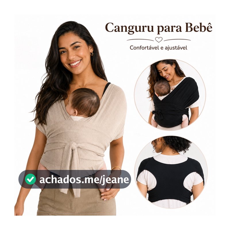 Canguru Sling para Bebê Ajustável Confortável Ergonômico Porta Bebê Faixa de Amamentação