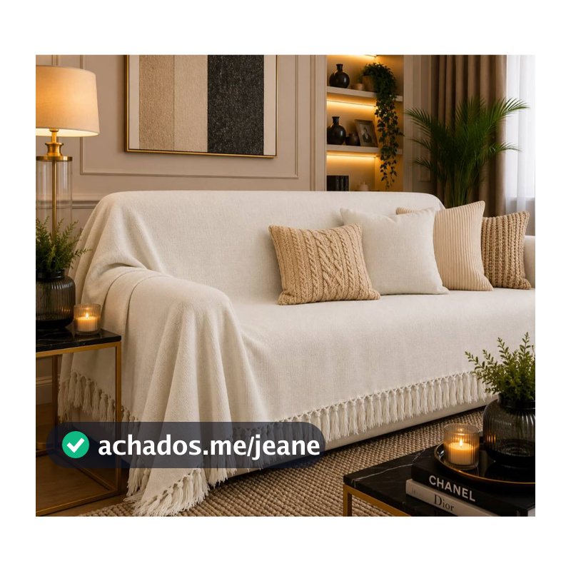 Manta Decorativa Para Sofá 4,00x1,80 Algodão Macio Grande Premium