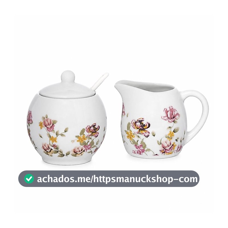 Kit Açucareiro E Leiteira Porcelana Le Jardin Hauskraft