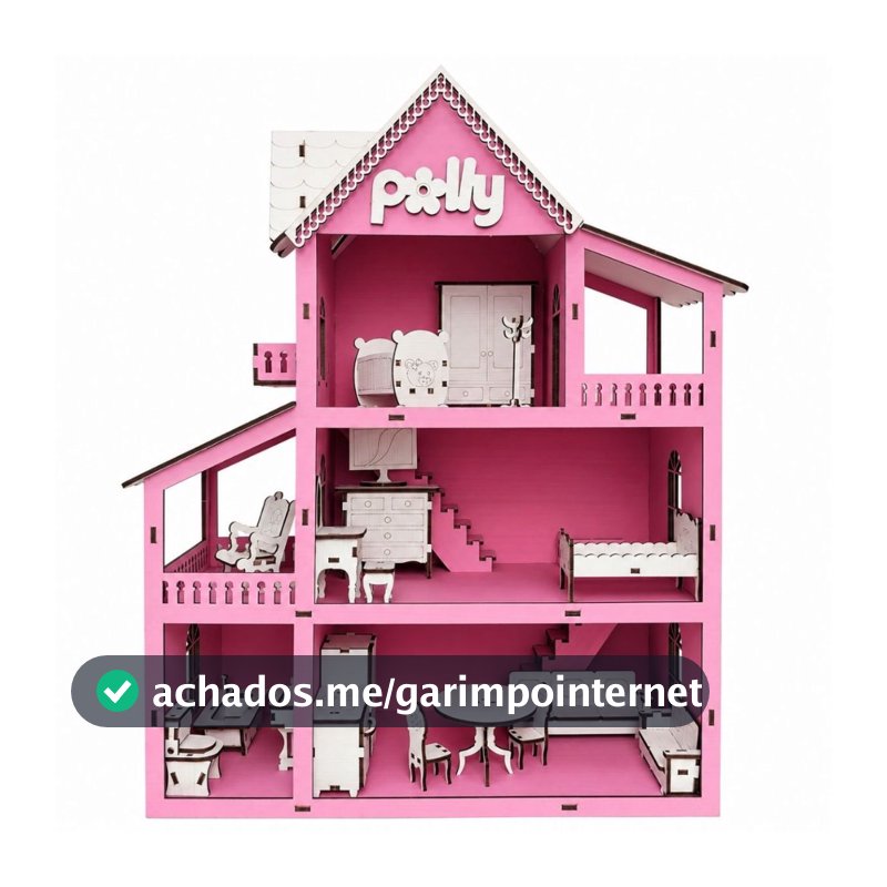 Casinha de Boneca Infantil com Moveis acompanha Parquinhos em Mdf Pintada