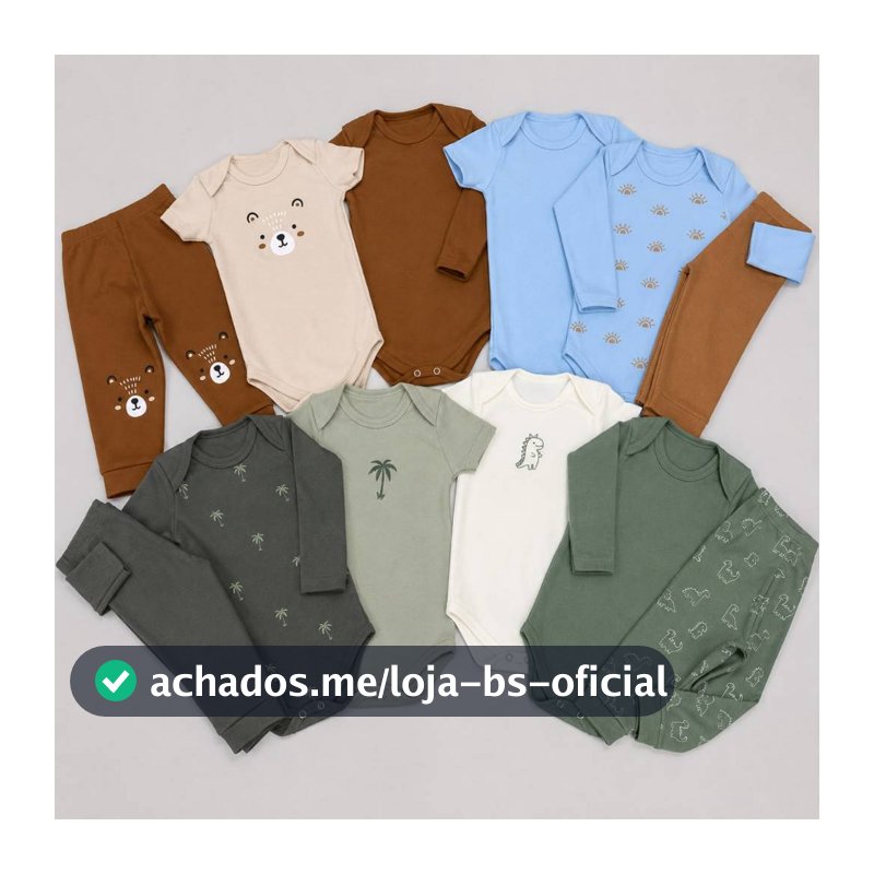 Kit Minimalista 12 peças body bebê manga curta manga longa calça Menino P ao GG