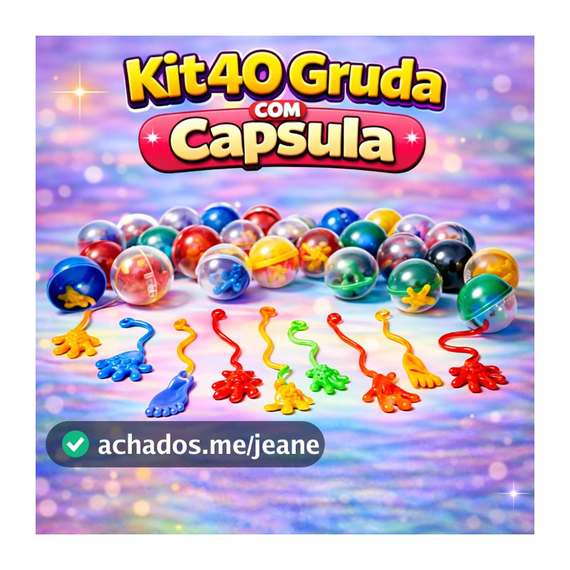 40 Unid Geleca Gruda Para Kit Festa Brinquedo Infantil Prenda Lembrancinha