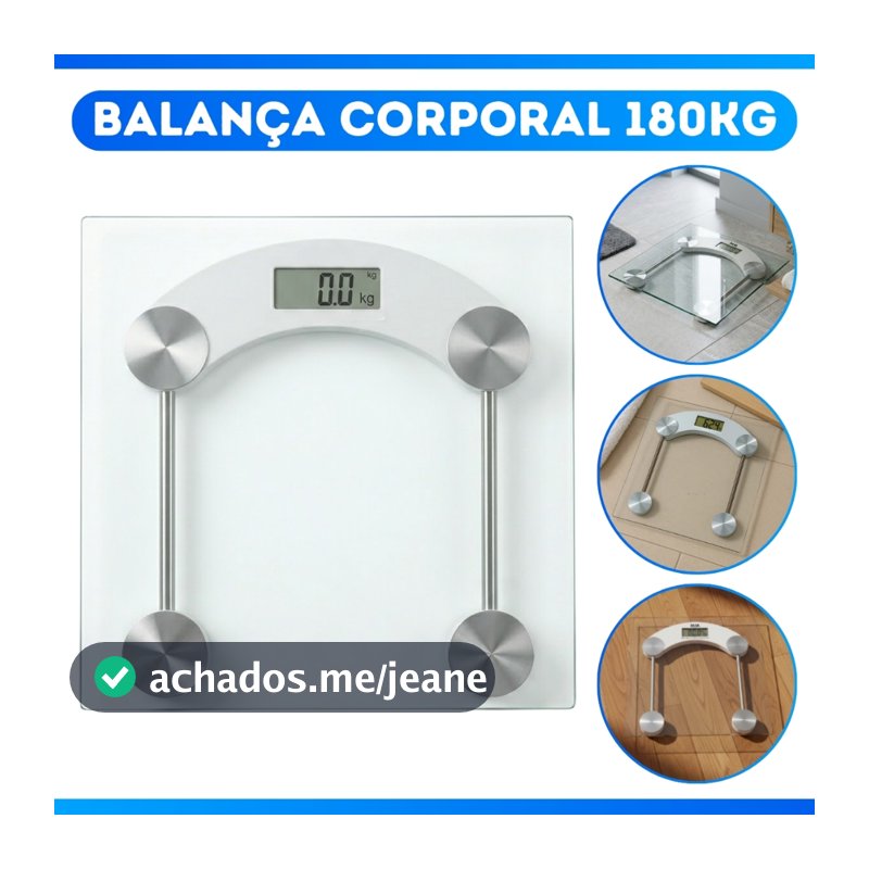Balança Digital Corporal de Banheiro 180kg Vidro Temperado  - OFERTA RELÂMPAGO!