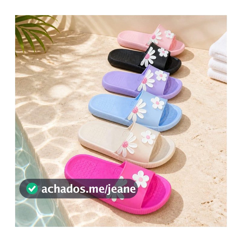 Chinelo Slide Florido – Macio, Leve, Antiderrapante e Confortável para o dia a dia