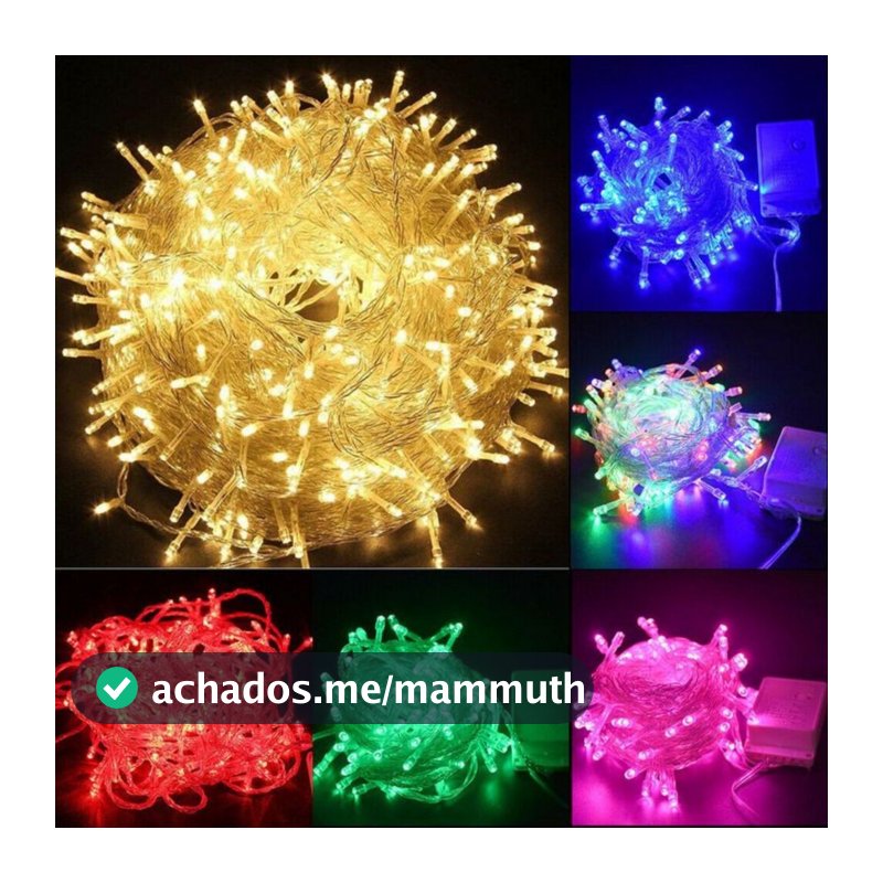 Luz LED Pisca Pisca de Natal 100 Leds 10m para decoração de jardim de casa de férias AC110V 220V