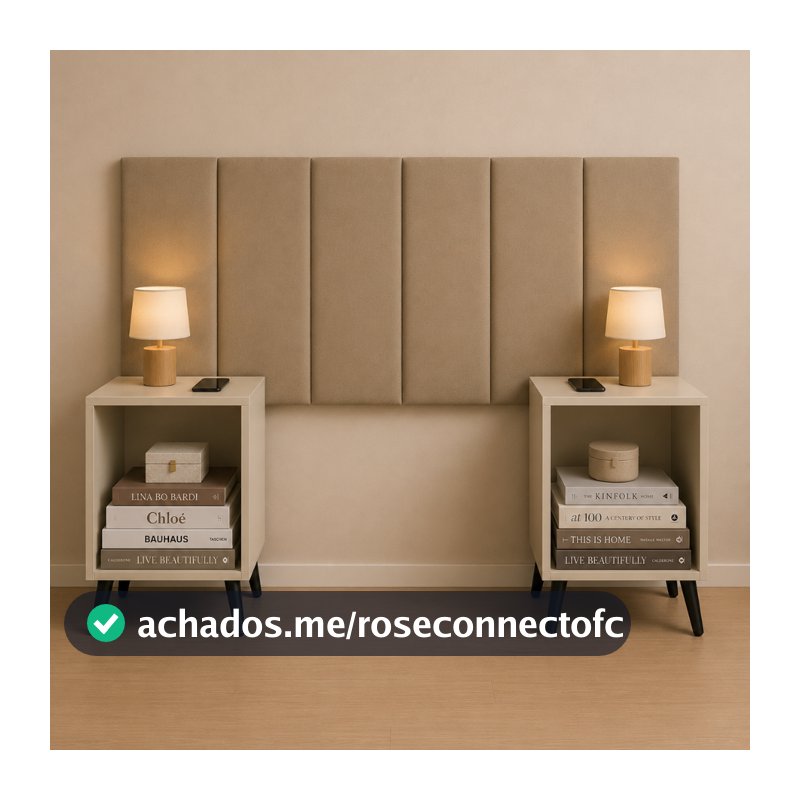 Conjunto de Cabeceira Cama Casal Queen com Mesas de Cabeceira com Pés Palito Kit Mesa Cabeceira Madeira e Cabeceira