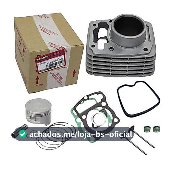 Kit Cilindro Motor Original Hamp+Pistão+Válvulas+Kit A+Guarnição Tampa Válvula+Retentor Válvula Titan/Fan/Nxr Bros 150